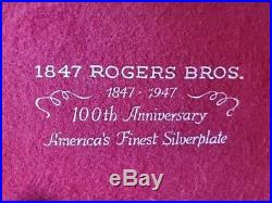 Rogers Bros. 1947 First Love 67 Pieces in Original Mahogany Anniversary Chest