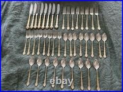 Rogers Bros. 41 Piece Centennial Flatware Set Silver Plate With Gold Tone & Box