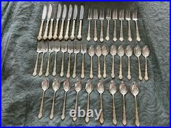 Rogers Bros. 41 Piece Centennial Flatware Set Silver Plate With Gold Tone & Box