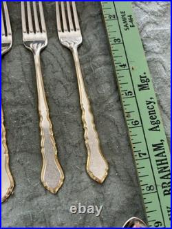Rogers Bros. 41 Piece Centennial Flatware Set Silver Plate With Gold Tone & Box