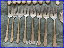 Rogers Bros. 41 Piece Centennial Flatware Set Silver Plate With Gold Tone & Box