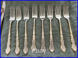 Rogers Bros. 41 Piece Centennial Flatware Set Silver Plate With Gold Tone & Box