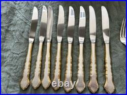 Rogers Bros. 41 Piece Centennial Flatware Set Silver Plate With Gold Tone & Box