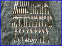 Rogers Bros. 41 Piece Centennial Flatware Set Silver Plate With Gold Tone & Box