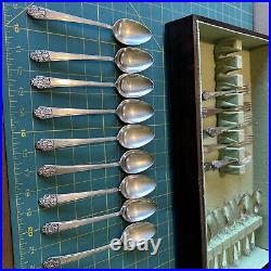 Rogers Bros 47 Piece Set Antique 1847 Flatware Set Silverplate