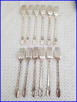 Rogers Bros. First Love Silverplated 70pc Stainless Silverware Flatware Set