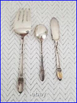 Rogers Bros. First Love Silverplated 70pc Stainless Silverware Flatware Set