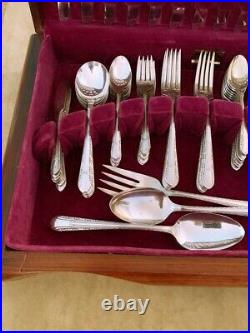 Rogers Bros Is Sectional Silverware Flatware Service For 12 + Serving 79 Pcs