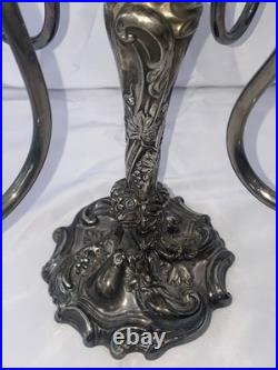 Rogers Bros Meriden B Company Silver Plate Ornate Candelabra 5 Candle Holder