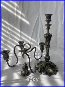 Rogers Bros Meriden B Company Silver Plate Ornate Candelabra 5 Candle Holder