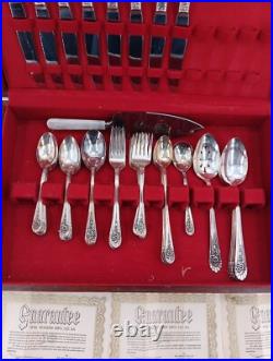 Rogers Bros Silver Plate Flatware 58 pc Pattern Silverplate Rogers Bros Silver Plate Flatware 58 pc Pattern Silverplate