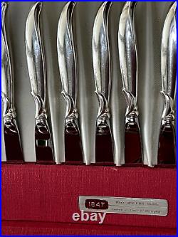 Rogers Bros. Silver Plated Flatware Set Flair Pattern, 77 Pieces, Case Included