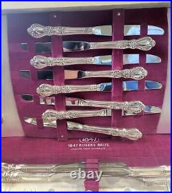 Rogers Bros Silverplate Flatware 78 Pieces With Box Floral Pattern Service 12