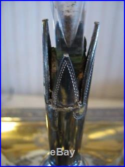 Rogers Bros Silverplated QUADRUPLE centerpiece Epergne Glass insert ferns #1509