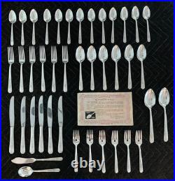 Rogers Celebrity Wild Rose Pattern 1939 Silverplate Service for 6 with 40 Pieces