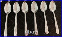 Rogers Celebrity Wild Rose Pattern 1939 Silverplate Service for 6 with 40 Pieces