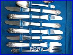 Rogers DeLuxe Silver Plate IS Precious Flatware svc for 6 26pcs