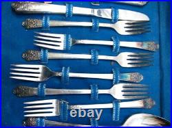 Rogers DeLuxe Silver Plate IS Precious Flatware svc for 6 26pcs
