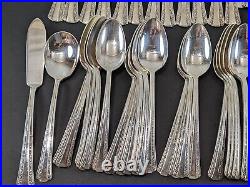 Rogers Deluxe GRACIOUS 78 Piece Service for 12 Silverplate Flatware Set 1939