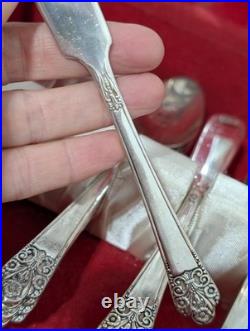 Rogers Deluxe Plate Precious 61 pc. Silver-Plated 40's Era Cutlery Set WithBox