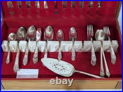 Rogers Deluxe Plate Precious 61 pc. Silver-Plated 40's Era Cutlery Set WithBox