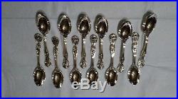 Rogers Enchanted Rose Silverware Sterling Silver 60 Pieces Set Wooden Case Nice