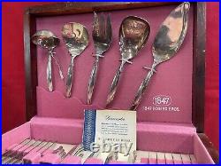 Rogers FLAIR Silverplate Flatware Set 64 Pc with Original Box Service For 12++
