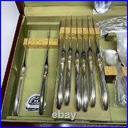 Rogers Flair Unused Silver-plate Service for 8 Flatware 51 pieces Vintage Mcm