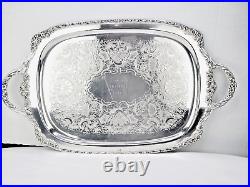 Rogers International Silver Heritage Silver Butler Tray Tea Serving # 9490 25l