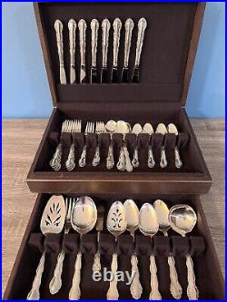 Rogers Oneida 1881 Silverware 56 pcs & wood box