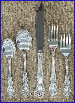Rogers Oneida Baroque Rose Silver Plate Flatware 62PCs 12PC Serving Set Used