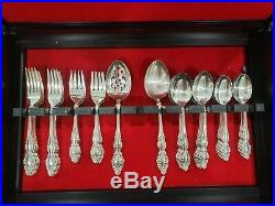 Rogers Oneida Baroque Rose Silver Plate Flatware 62PCs 12PC Serving Set Used