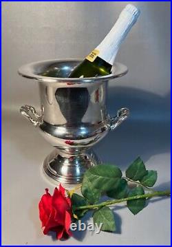 Rogers Oneida Silver Plate Champagne Bucket Pedestal Base Side Handles c1960