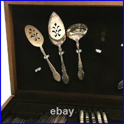Rogers Oneida Silver Plated Flatware Set Original 1881 Wood Case Lot