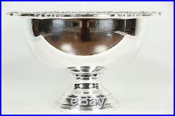 Rogers Signed Vintage Silverplate Footed Punch Bowl Set, 12 Cups