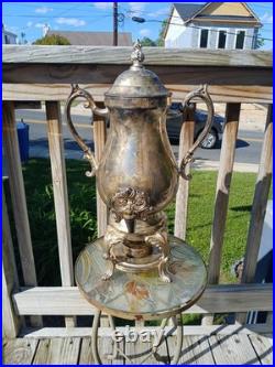Rogers Silver Co. 20 Inches Tall Silver Plate Antique Coffee Urn With Burner