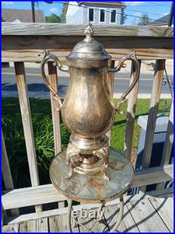 Rogers Silver Co. 20 Inches Tall Silver Plate Antique Coffee Urn With Burner