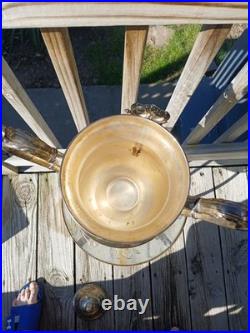 Rogers Silver Co. 20 Inches Tall Silver Plate Antique Coffee Urn With Burner Rogers Silver Co. 20 Inches Tall Silver Plate Antique Coffee Urn With Burner
