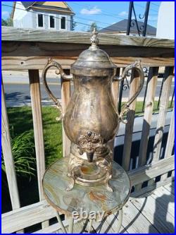 Rogers Silver Co. 20 Inches Tall Silver Plate Antique Coffee Urn With Burner