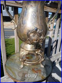 Rogers Silver Co. 20 Inches Tall Silver Plate Antique Coffee Urn With Burner