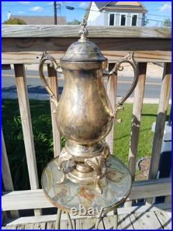 Rogers Silver Co. 20 Inches Tall Silver Plate Antique Coffee Urn With Burner Rogers Silver Co. 20 Inches Tall Silver Plate Antique Coffee Urn With Burner