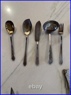 Rogers Silver Plate 12 piece place setting Plus Serving Pieces Vintage