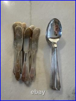 Rogers Silver Plate 12 piece place setting Plus Serving Pieces Vintage