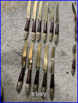 Rogers Silver Plate And Brass Or Bronze Siam Thailand Utensils