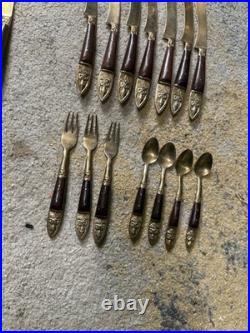 Rogers Silver Plate And Brass Or Bronze Siam Thailand Utensils