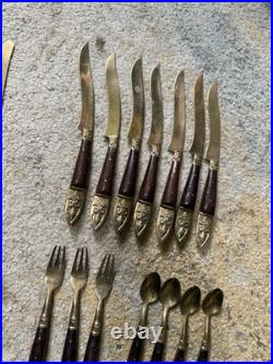 Rogers Silver Plate And Brass Or Bronze Siam Thailand Utensils