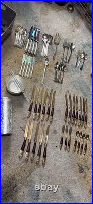 Rogers Silver Plate And Brass Or Bronze Siam Thailand Utensils