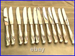 Rogers Silver Plate Exquisite Flatware Set Service For Twelve 63 Pieces Total