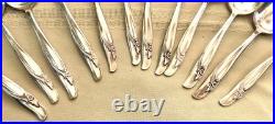 Rogers Silver Plate Exquisite Flatware Set Service For Twelve 63 Pieces Total