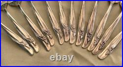 Rogers Silver Plate Exquisite Flatware Set Service For Twelve 63 Pieces Total